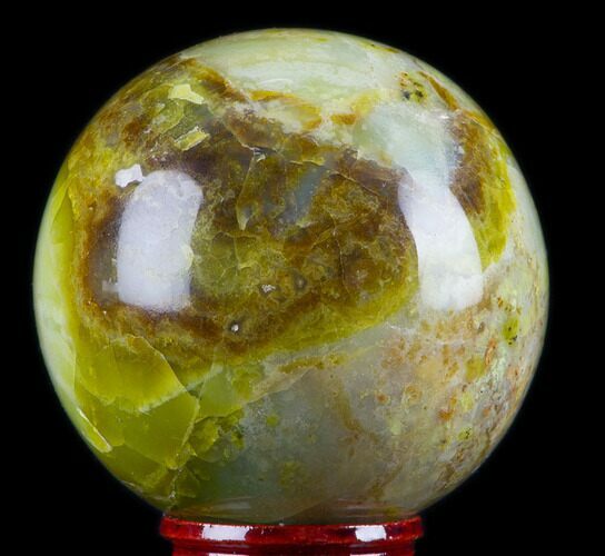 Polished Green Opal Sphere - Madagascar #78758